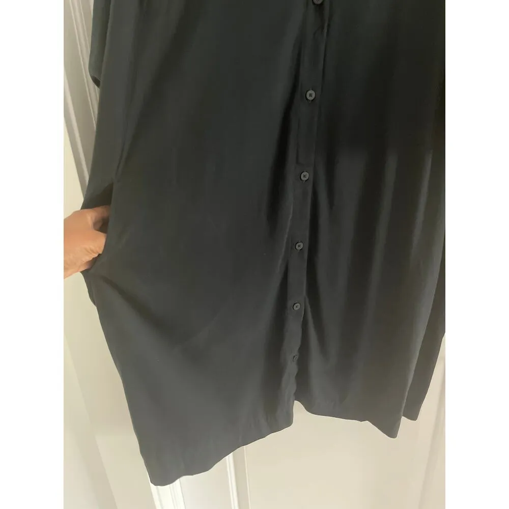 Lululemon Perfectly Poised Dress Button Front Oversized in Black Sz 10 - Image 6