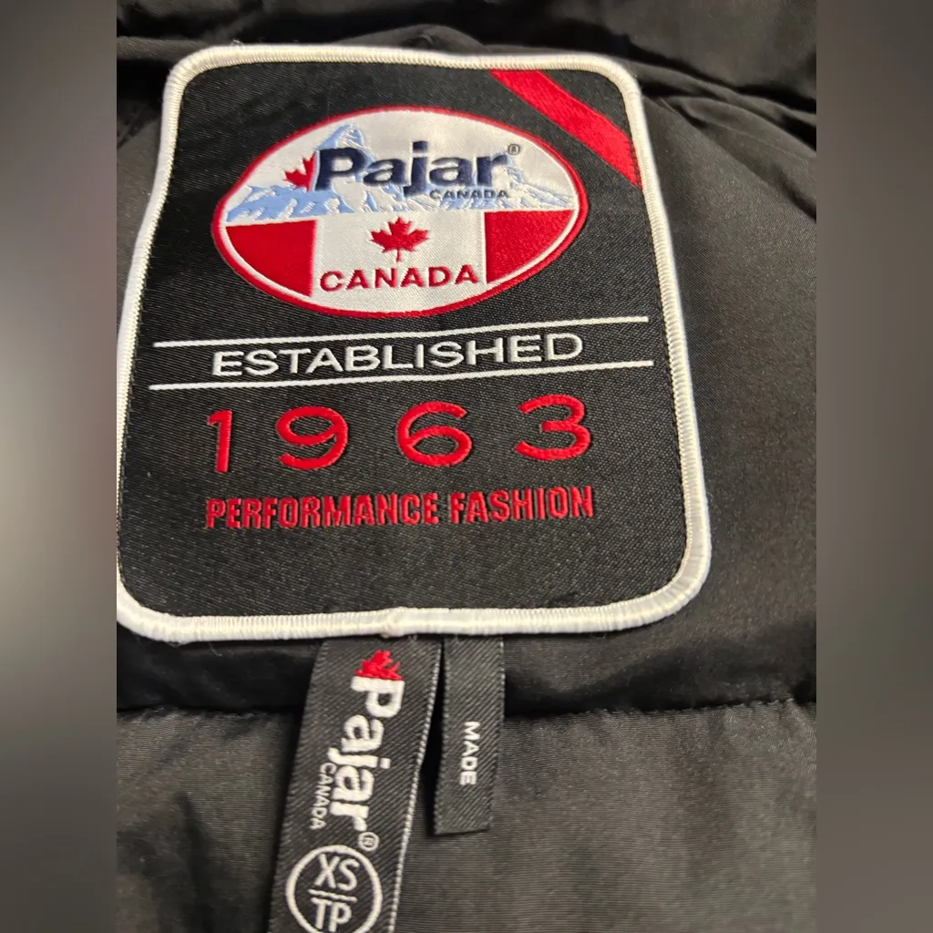 Pajar Venice Long Puffer Jacket Coat  Black Faux Fur Hood Size Size XS New - Image 6