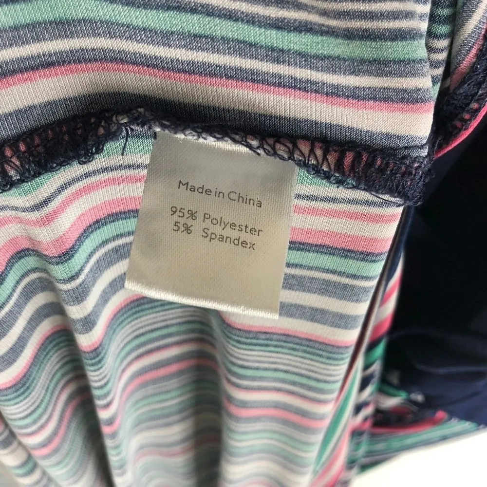 Leota Womens Maxi Dress Faux Wap V-Neck Striped Skirt Stretch Blue Plus Size 1X - Image 5