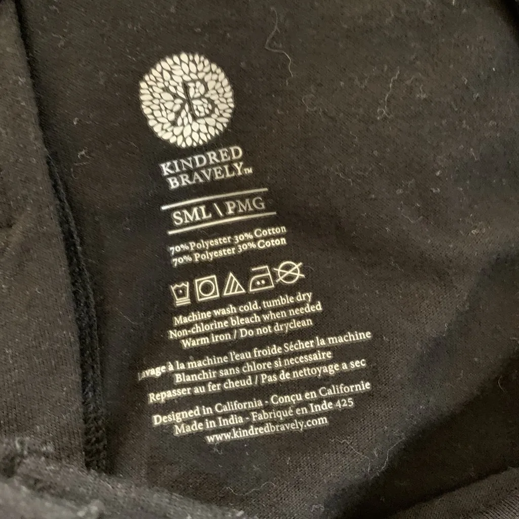 Kindred Bravely Black Button Front Lounge Dress S M L Pockets‎ Soft Nursing - Image 4