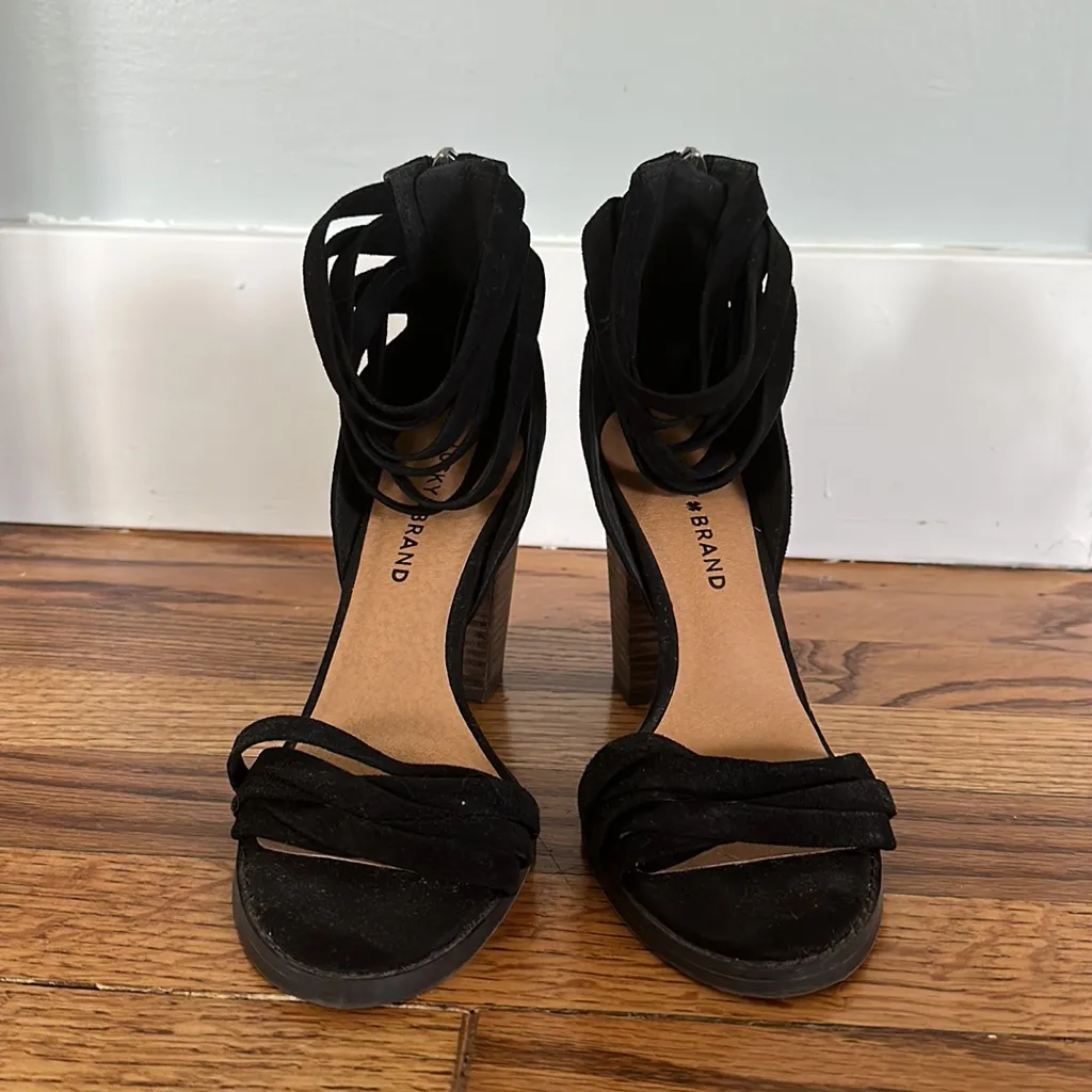 Black Suede Lucky Brand Heels - Image 2