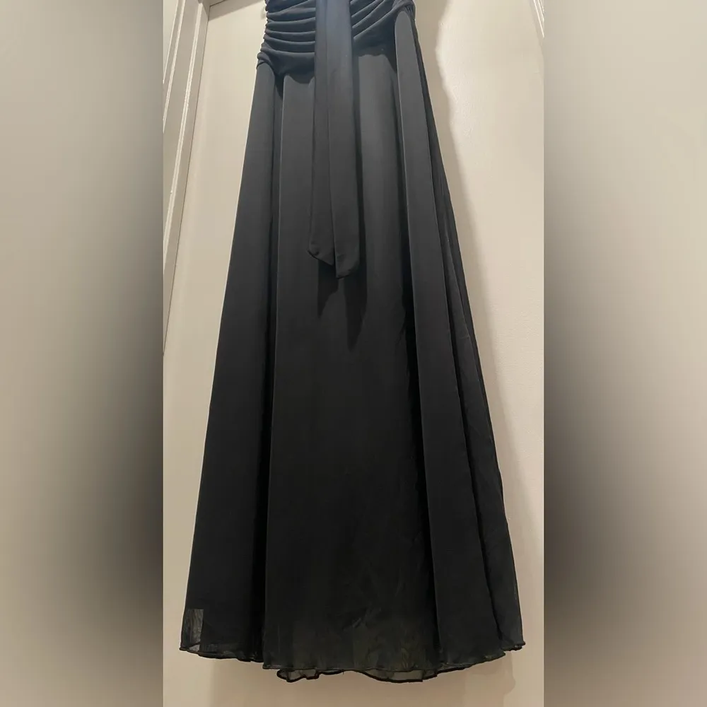 VTG 90s Y2K  Black Strapless / Halter Convertible Black Maxi Dress - Image 15