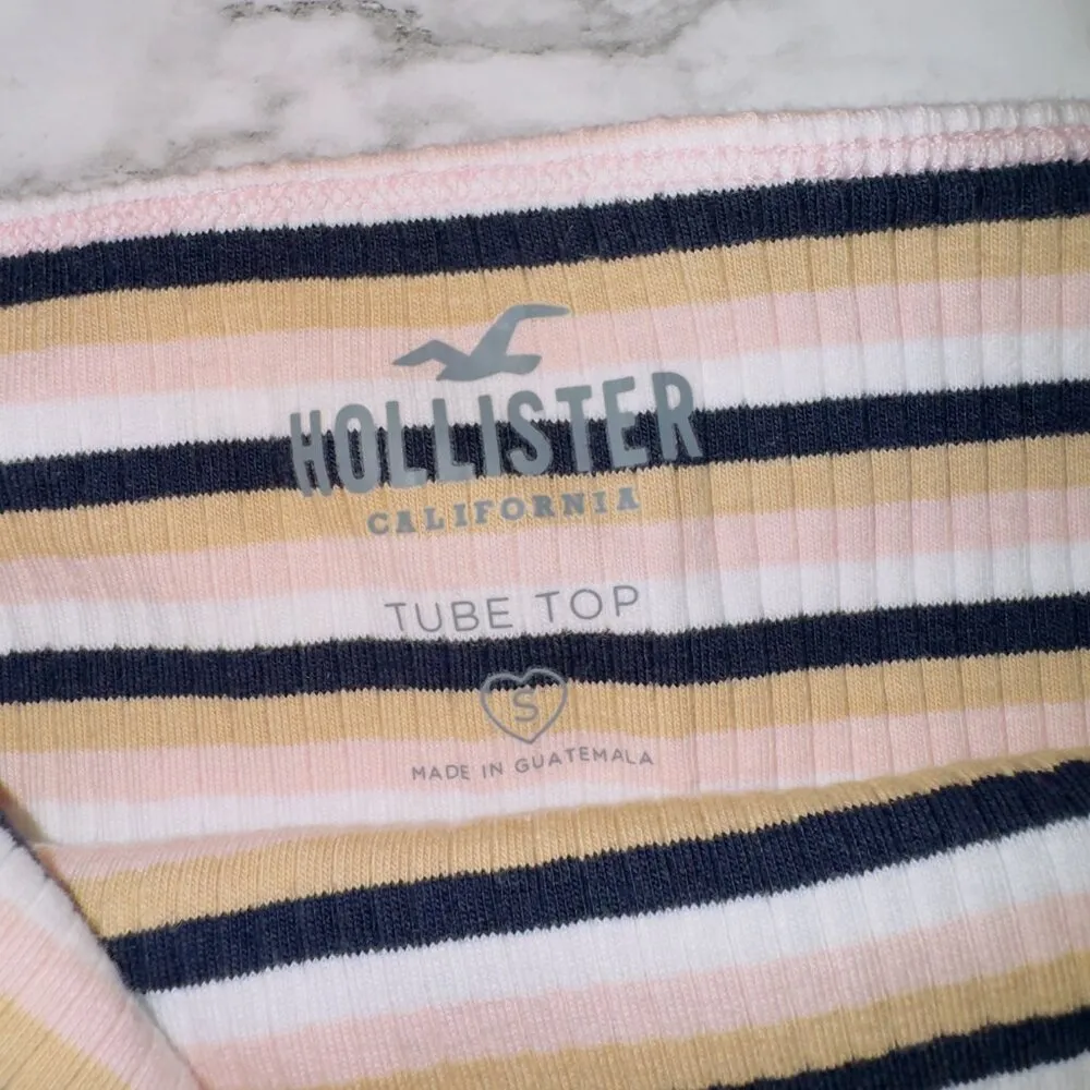 Hollister Sleeveless Stripe Cropped Tube Top size small - Image 3