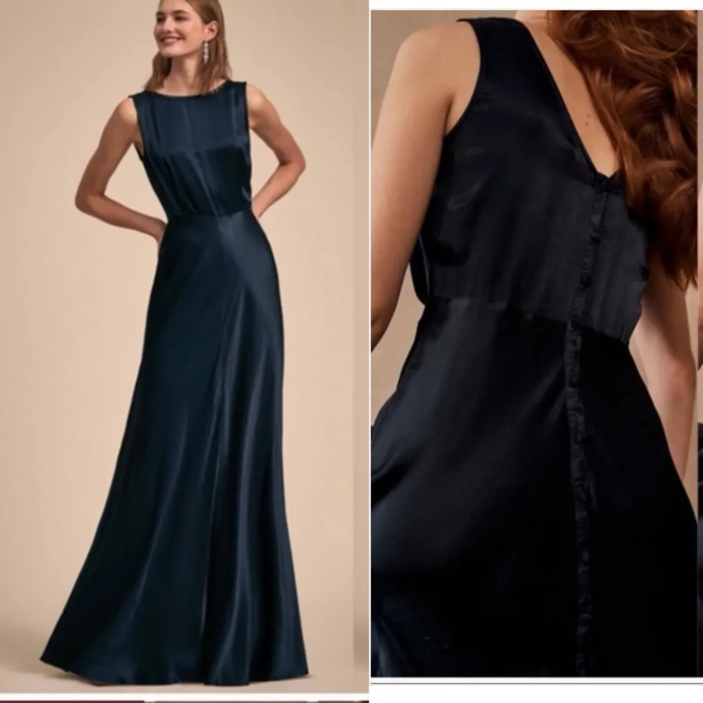 BHLDN Anthropologie Ghost London‎ Alexia Dress Womens Size Medium Blue NEW *FLAW - Image 2