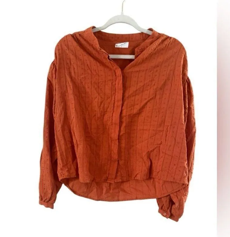 Garance size small orange pears, Friend, long sleeve button up blouse - Image 9