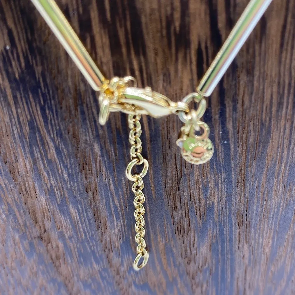 ANN TAYLOR Glass Bead & Gold Modern Statement Necklace Modern Contemporary Goth - Image 4