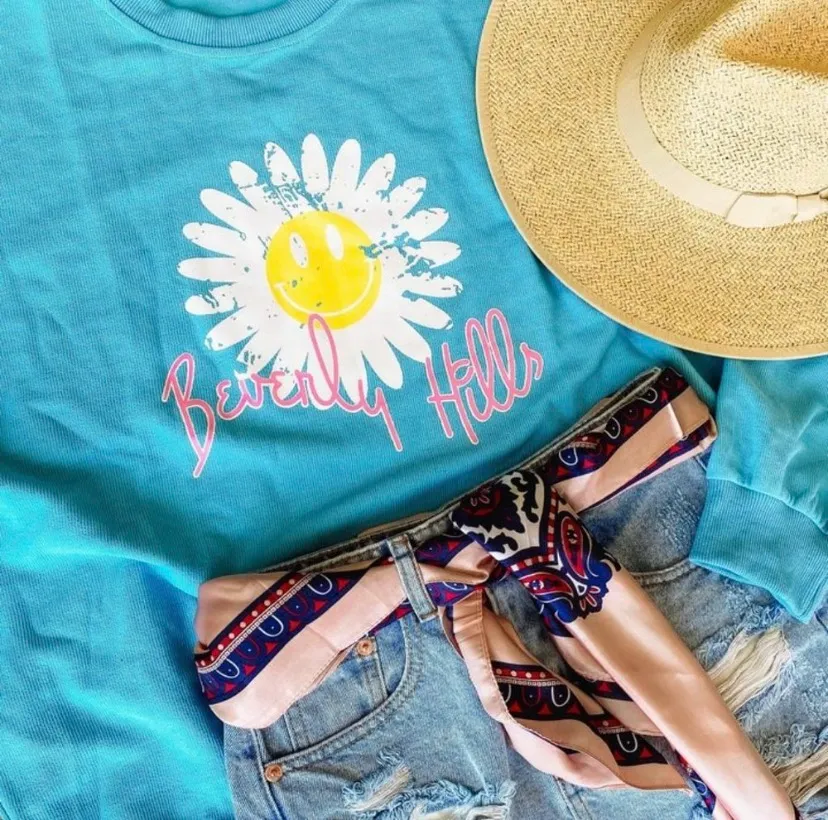 Beverly Hills Blue Pullover Size L - Image 3