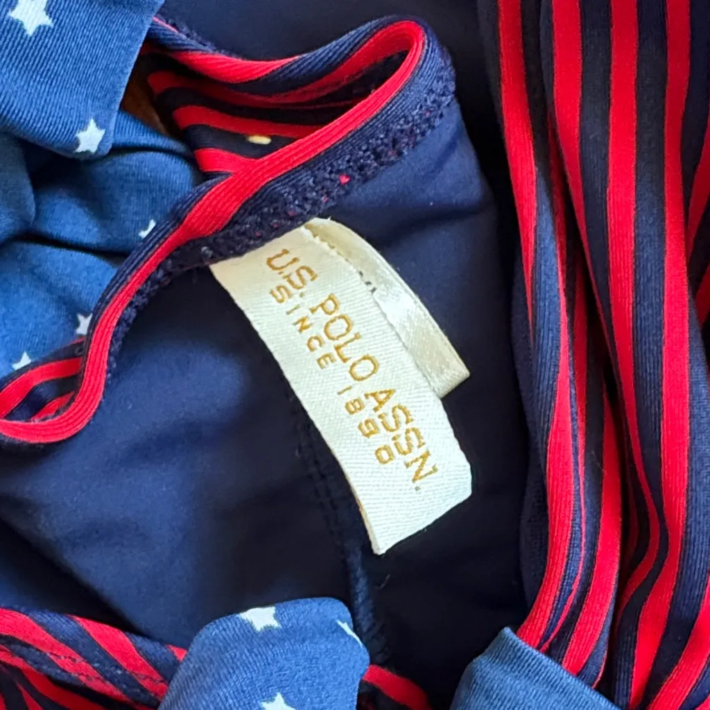 US Polo Association Striped Red and Blue Swimsuit Size XL - Image 3
