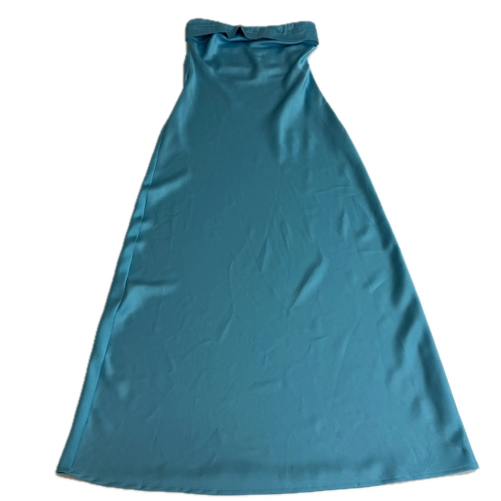 Billy J Blue Dress Womens Small Blue Miya Satin Strapless Maxi Evening Gown - Image 2