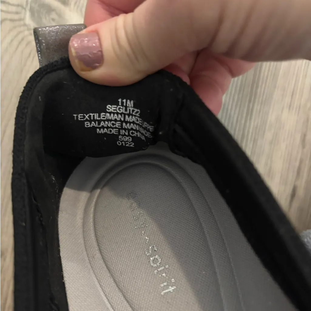 Black and Gray Women's Easy Spirit Glitz Slip - Image 8