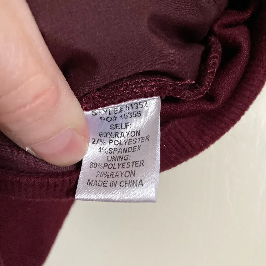 🌞Skies Are Blue Burgundy Maroon Corduroy Button Front Pencil Skirt - Image 3