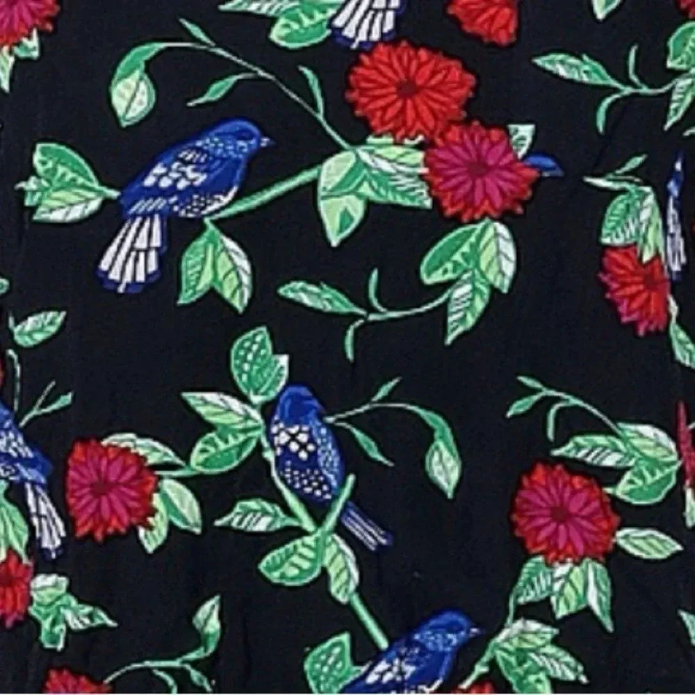 Banana Republic Hawaiian Blue Bird Floral Shift Dress 3/4 Sleeves Size M Medium - Image 3