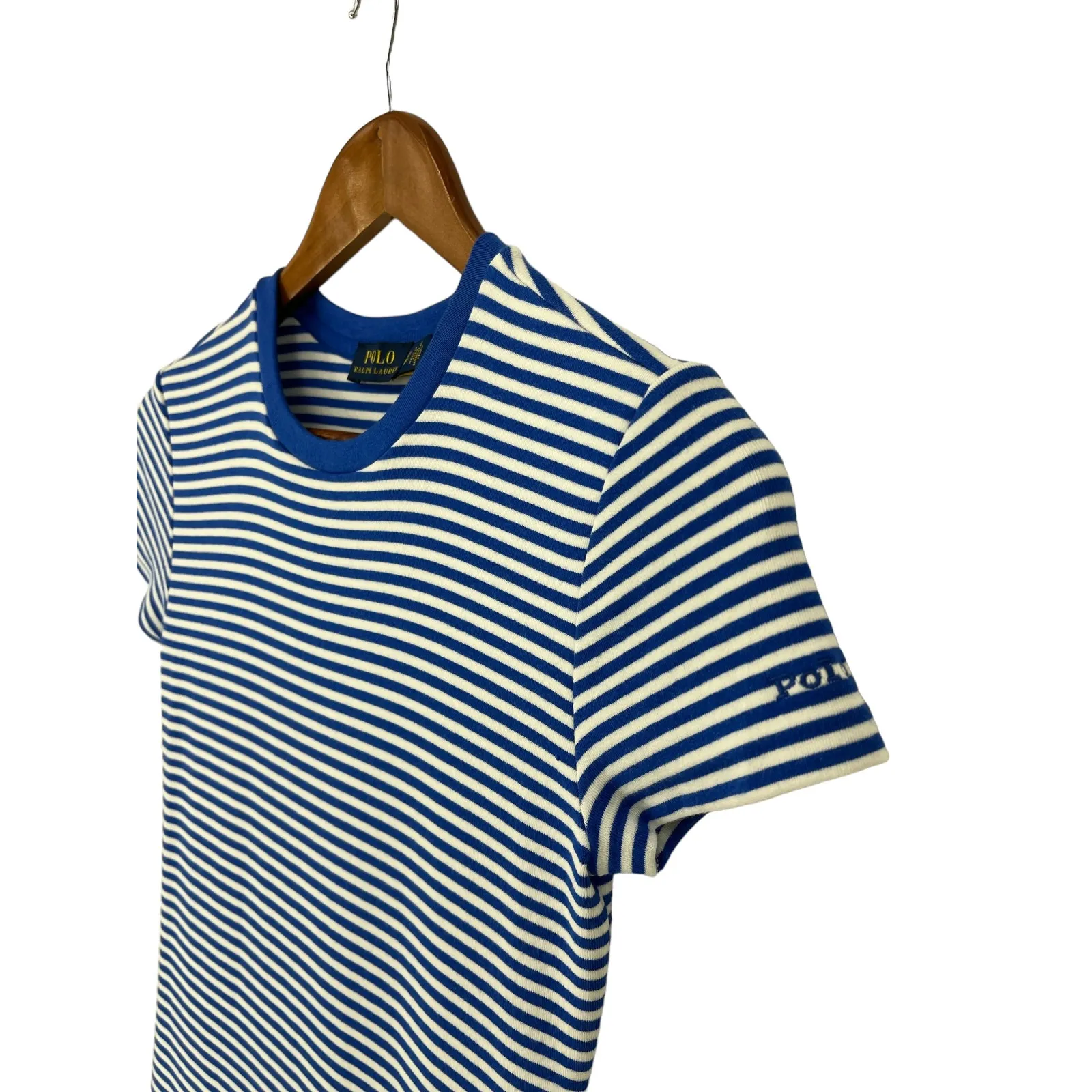 Polo Ralph Lauren Striped Short Sleeve T Shirt Dress In Keel Blue White - Image 9