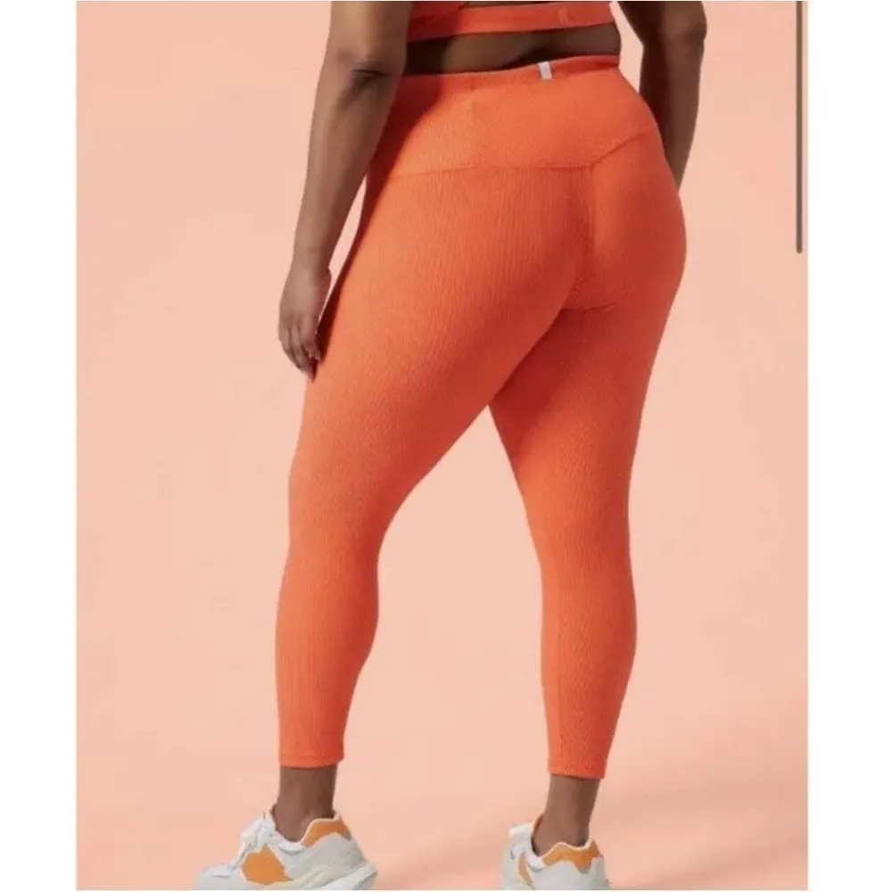 NWT Athleta Alicia Keys Coral Orange Keys Elation Tight Ribbed Leggings Size 1X - Image 2