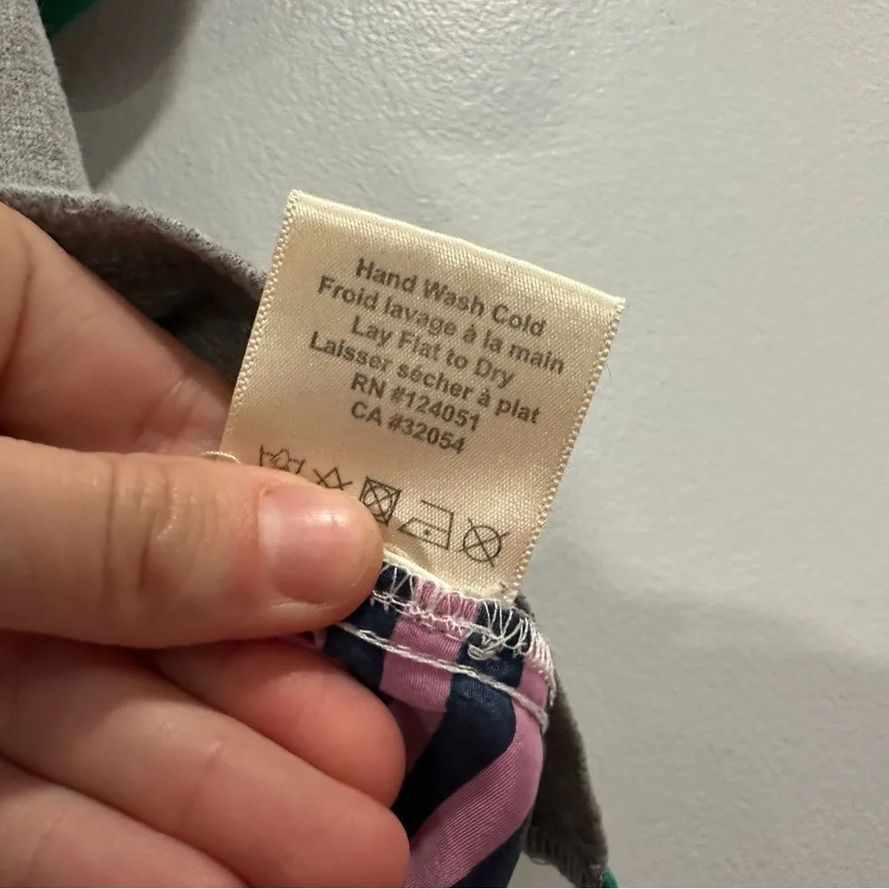 Anthropologie Porridge Mixed Media Colorful Stripe Gray Short Sleeve Small S - Image 7