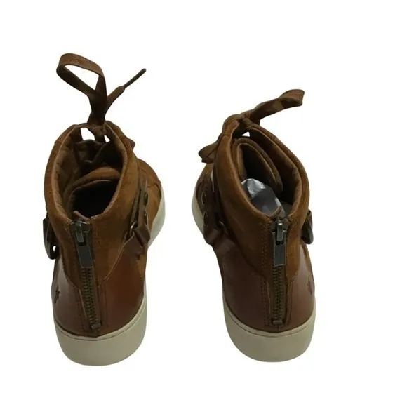 Frye Lena Harness‎ Suede Leather High Top Sneakers Nutmeg Women's 7 UK 5 EU 38 - Image 7
