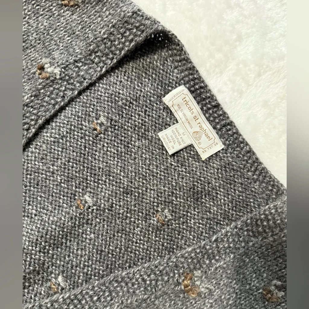 Vintage Gray Tricots St. Raphael Wool Sweater Vest Grandpa Core - Image 4