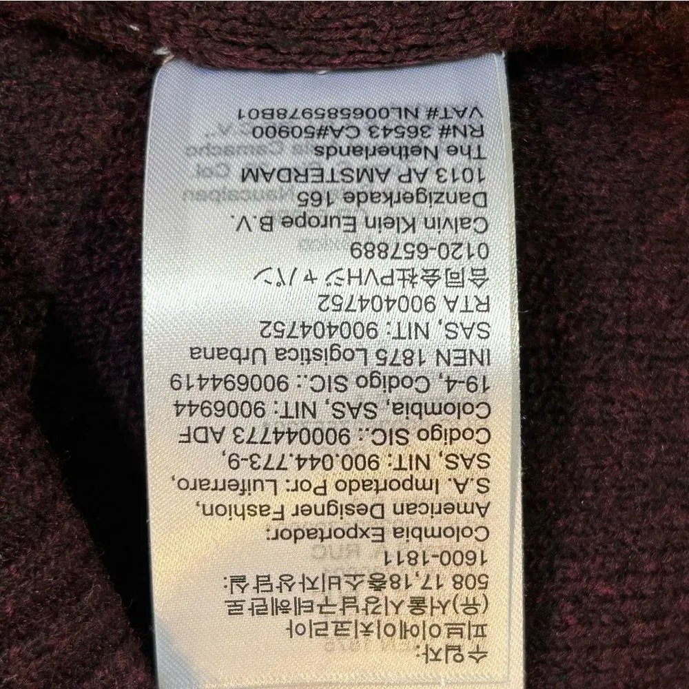 Calvin Klein Jeans Turtleneck Acrylic Blend Sweater Burgundy Size XL - Image 12