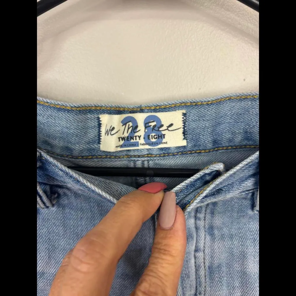 NWOT We The Free Distressed High-Waisted Denim Shorts - Size 28 - Image 3