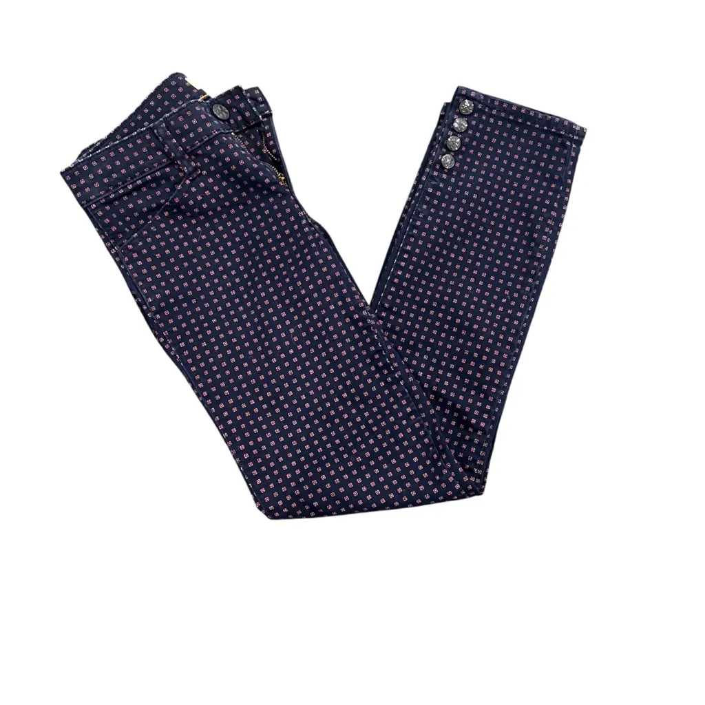 Tory Burch Navy Daisy Dot Emmy Floral Patterned Pants - Image 3