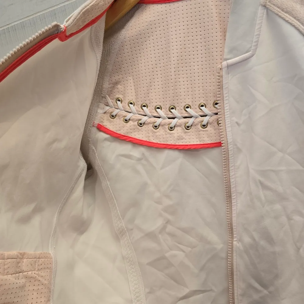 {4} Lululemon Var-City Bomber Jacket White Heathered Naked Butter Pink - Image 14