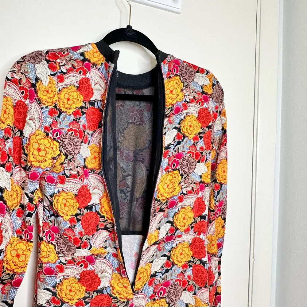 Zara Floral Long Sleeve Faux Wrap Skirt Mini Dress - Image 6