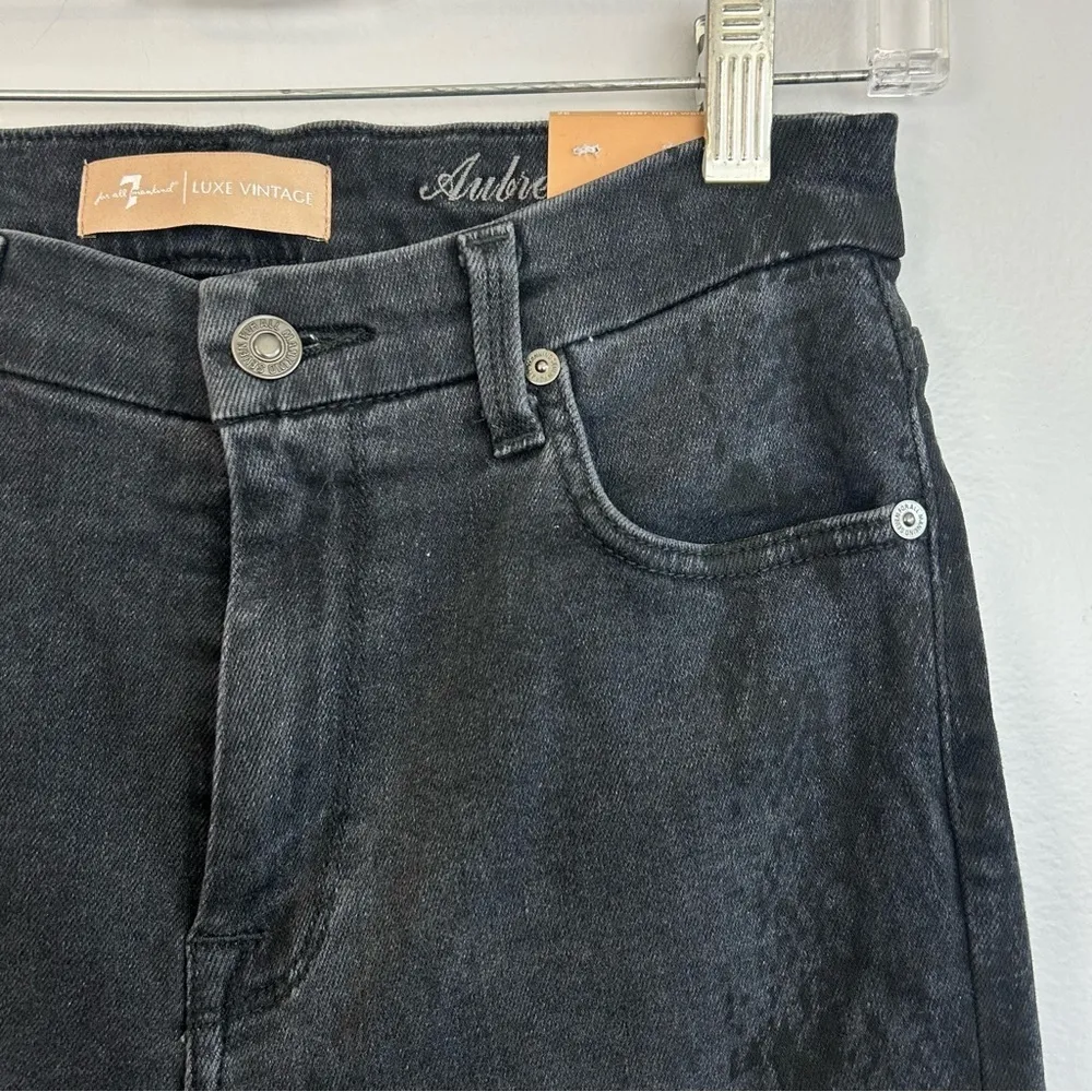 NWT 7 for All Mankind Aubrey High Waist Skinny Vintage Snake Black Jeans  26 - Image 6