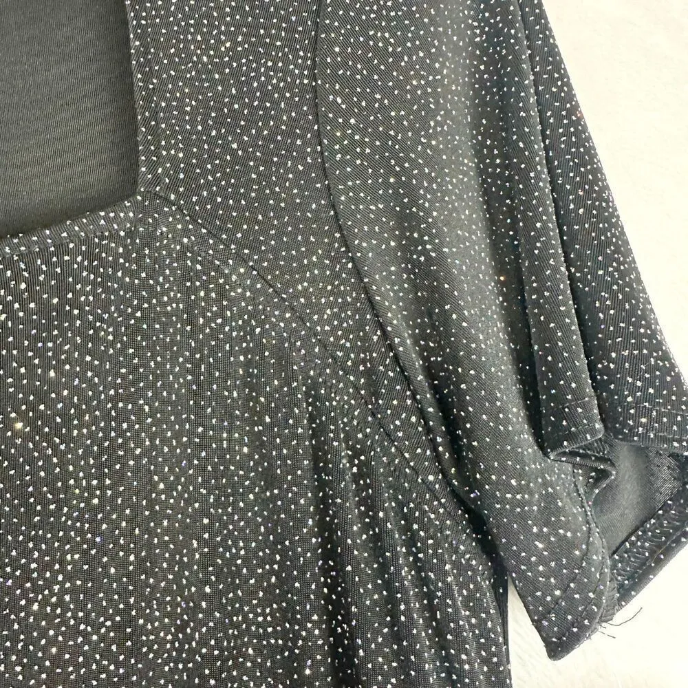 Vintage Onyx Nite Sparkle Maxi Gown Size 14 NWT Deadstock USA Made Formal - Image 4