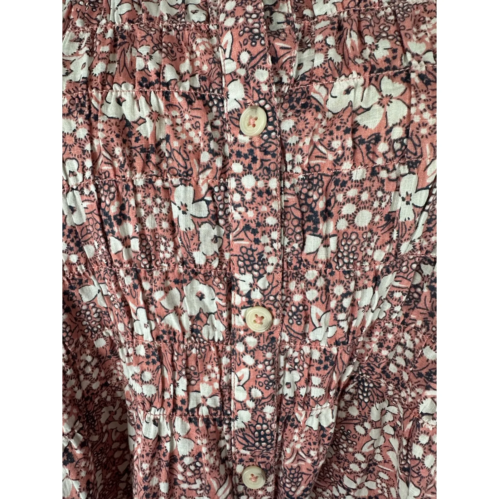 Anthropologie Pilcro Size XS Sasha Smocked Button Down Shirt Oversized Western - Image 7