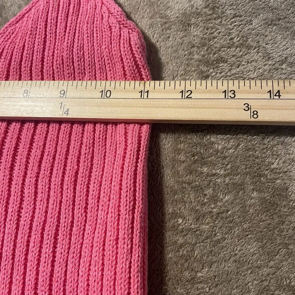 Pretty Little Thing Long Dress Womens Sz 10 L Ribbed Knit Maxi Pink Slit Fitted - Image 7