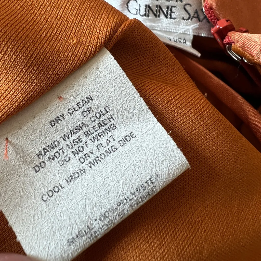 Vintage Jessica McClintock Gunne Sax Orange Sleeveless Evening Maxi‎ Dress 7/8 - Image 8