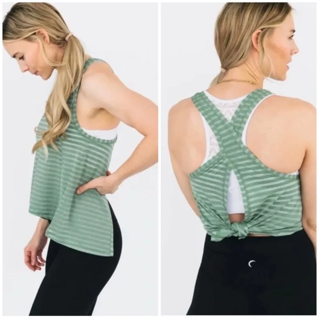NWT ZYIA Forest Nimbus Split Back Athletic Stripe Breathable Tank Top XXL - Image 15