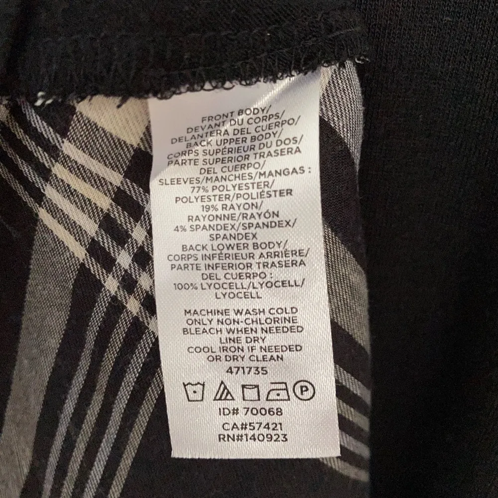 LOFT Ann Taylor Womens Black White Plaid Pull Over Tunic Long Sleeve Top Size S - Image 4