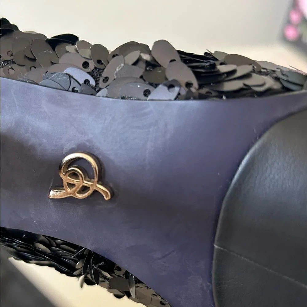 Rachel Rachel Roy Black Keedan Sequin Platform Heels Shoes Size 6 - Image 13