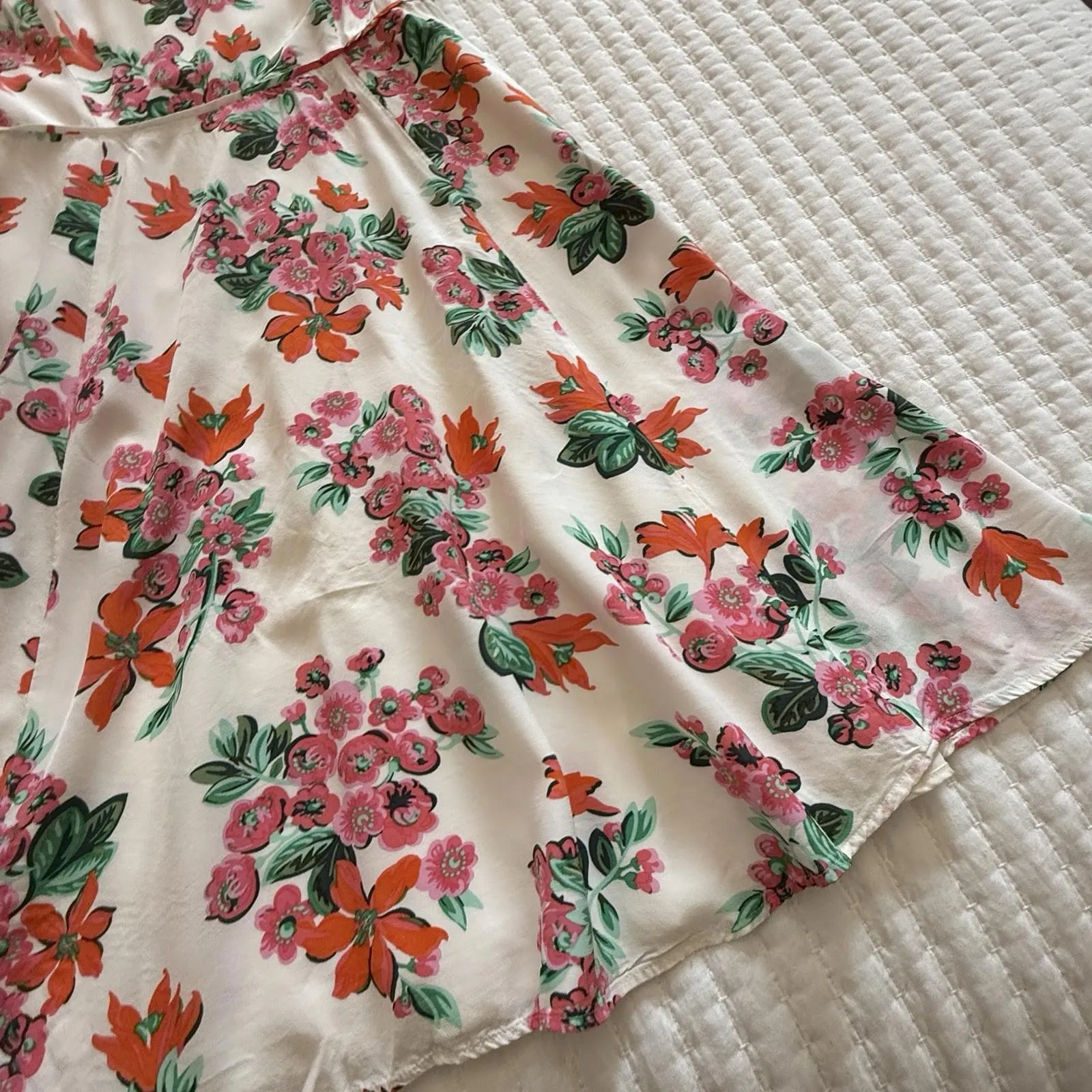 Ann Taylor White Floral Halter Top Bow Back Dress Sz 0 - Image 15