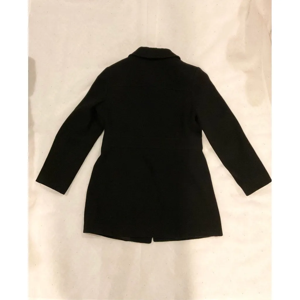 Anne Klein Women's 100% Wool Black Long Coat Size M bust 38 Button Down - Image 4