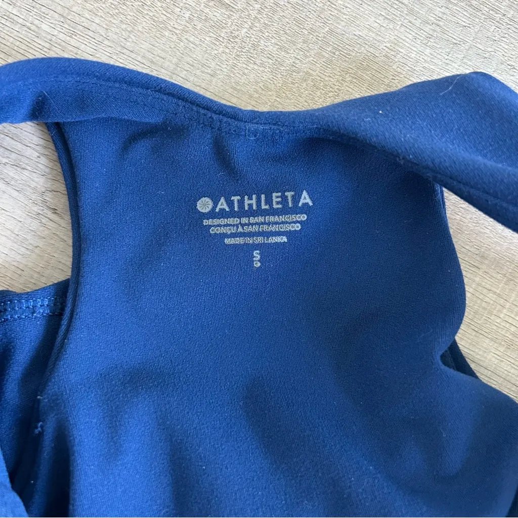 Athleta Conscious Crop Bra Tank Navy Blue A-C Support S - Image 6