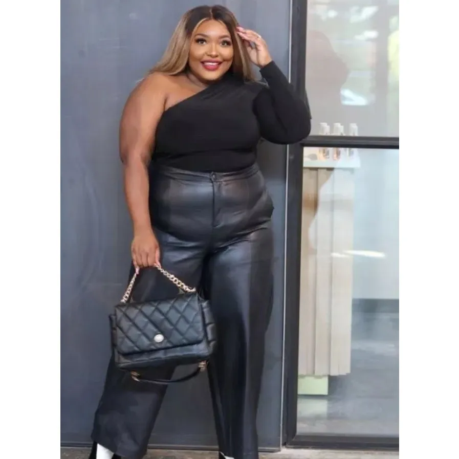 Abercrombie & Fitch Leather Pants Womens 24L '90s Straight Ultra High Rise NEW‎ - Image 2