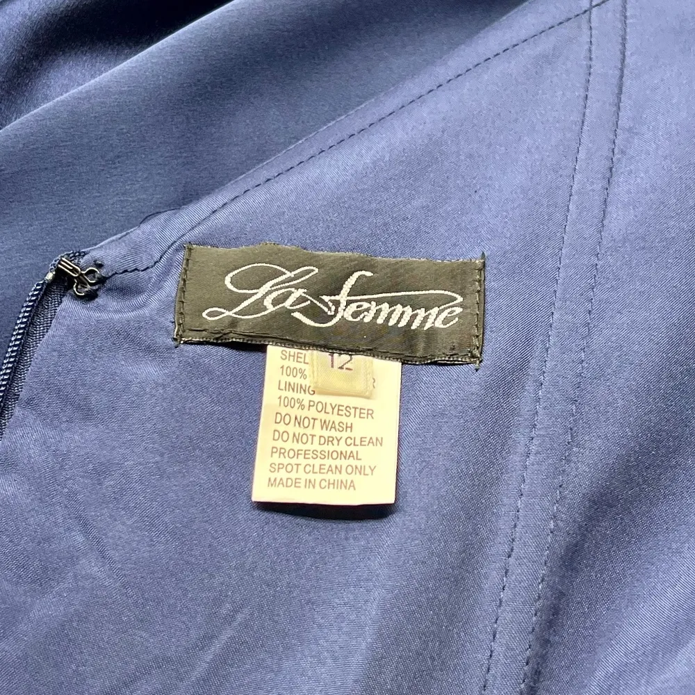 La Femme 28607 Deep V-Neck High Slit Satin Gown - Image 9