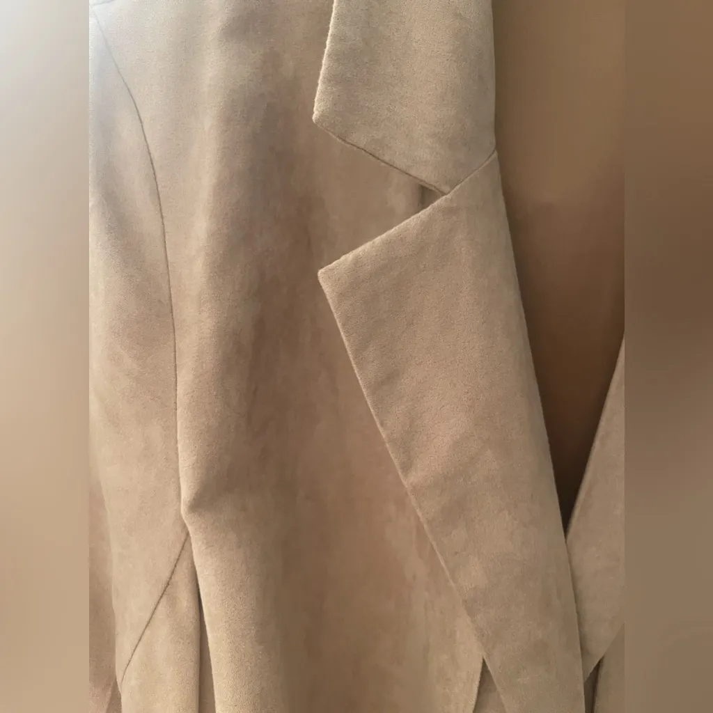 NWOT PLT MICROSUEDE TAN TRENCH / DUSTER US4/UK8 - Image 15