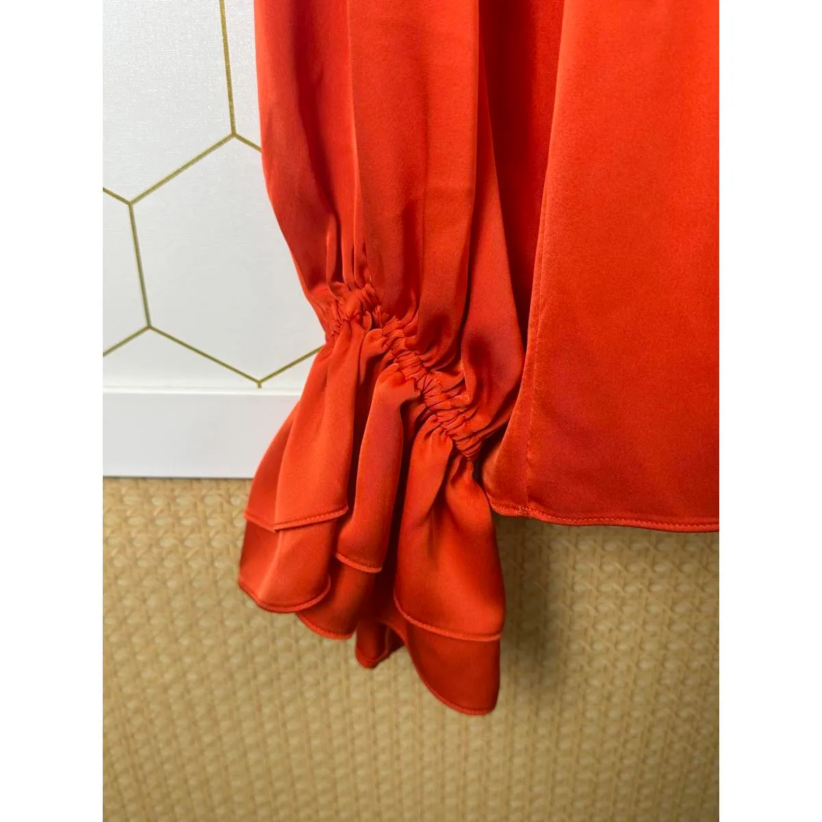 Ramy Brook Crimson Orange Murphy Off-The-Shoulder Top - Size - Small - Image 6