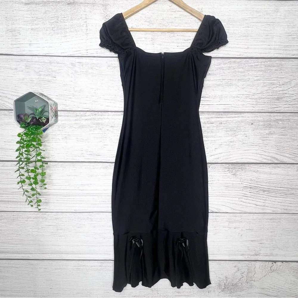 Retro 1950 Pin Up Dress Black Size Small Sexy Wiggle Dress Cocktail Party - Image 5