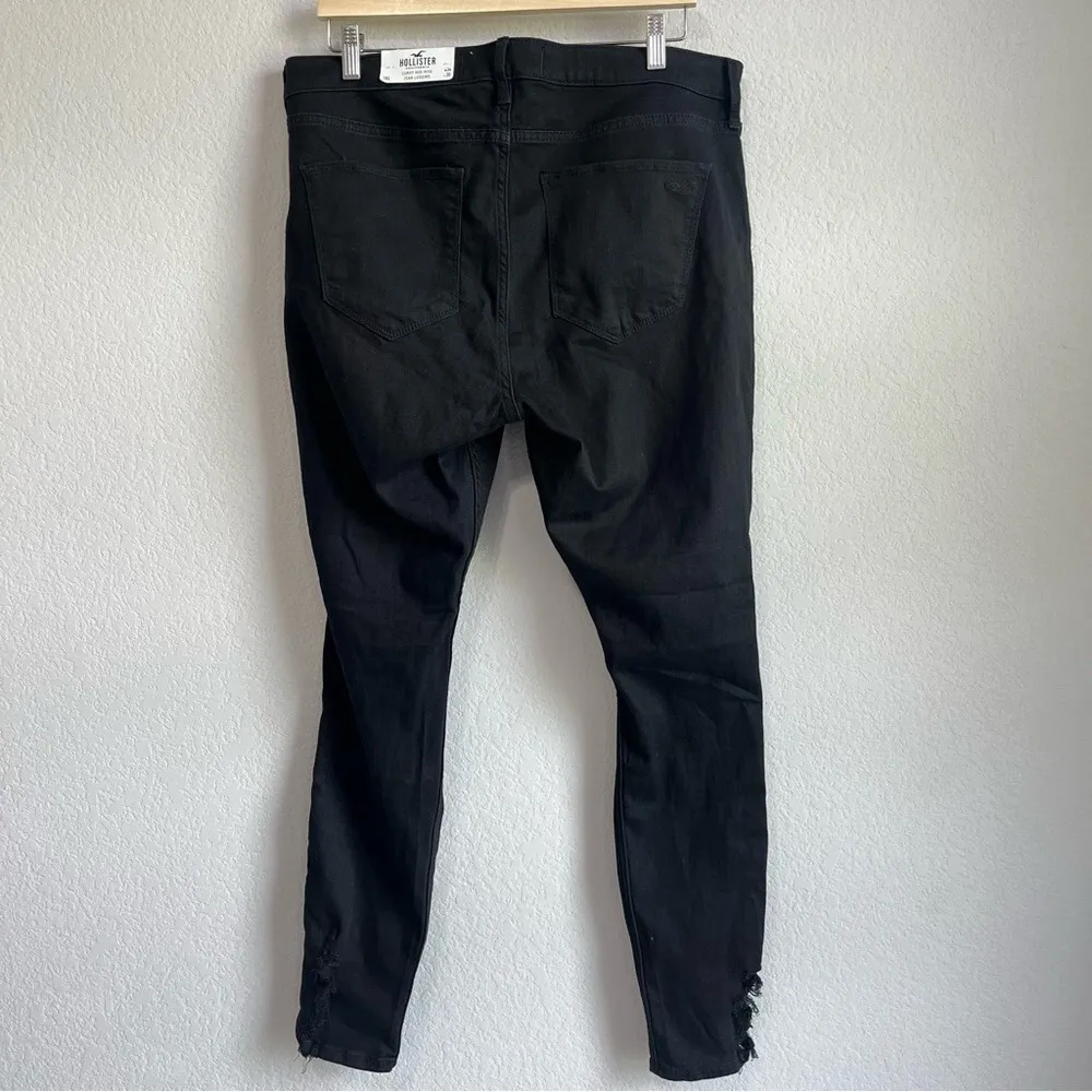 Hollister Women's Black Curvy Mid-rise Distressed Jean Legging‎  19R / 34W NWT - Image 6