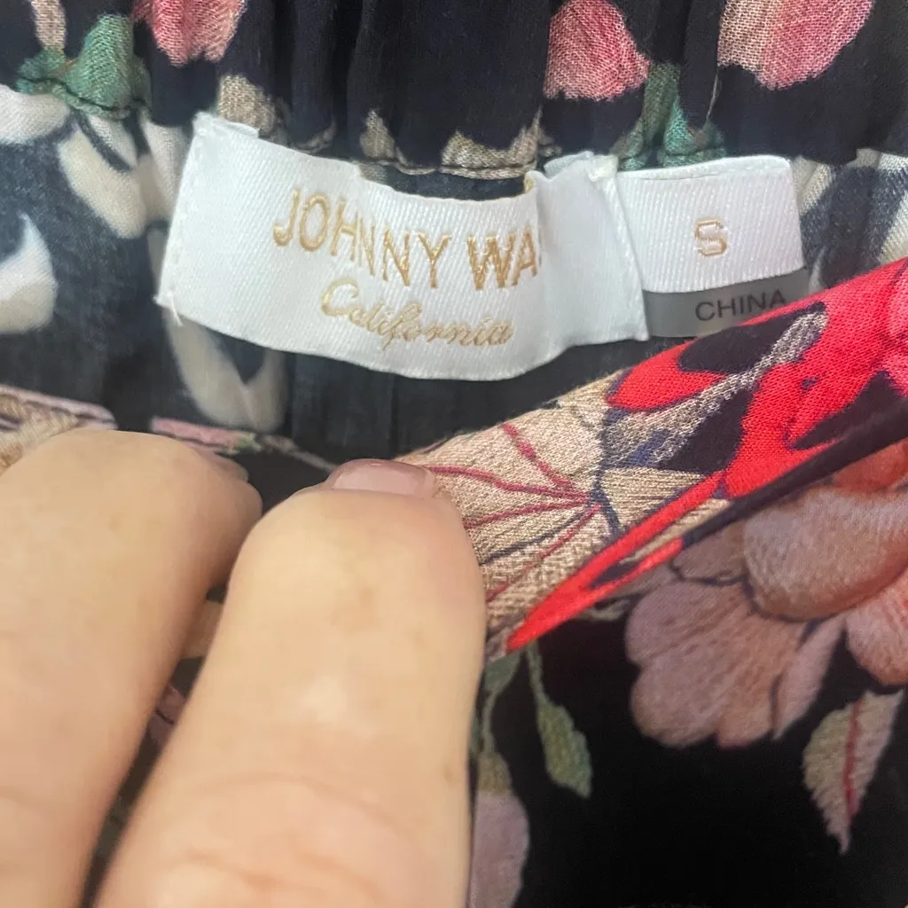Johnny Was Dreamer Floral Bohemian Hippie Pants Size Small Side Slit - Image 5