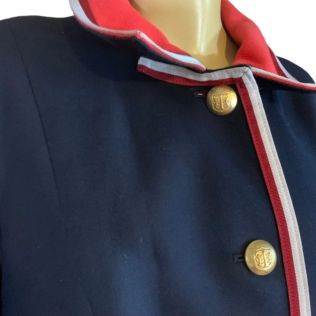 TALBOTS BLUE, RED & WHITE COTTON TRENCH JACKET (22W) - Image 8