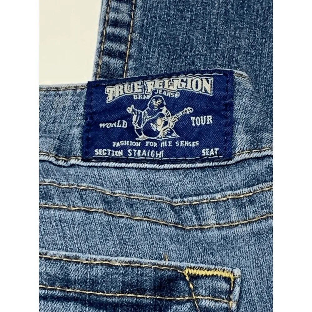 True Religion Women’s Billie Mid Rise Straight Leg Jeans Medium Wash Blue Sz 29 - Image 9