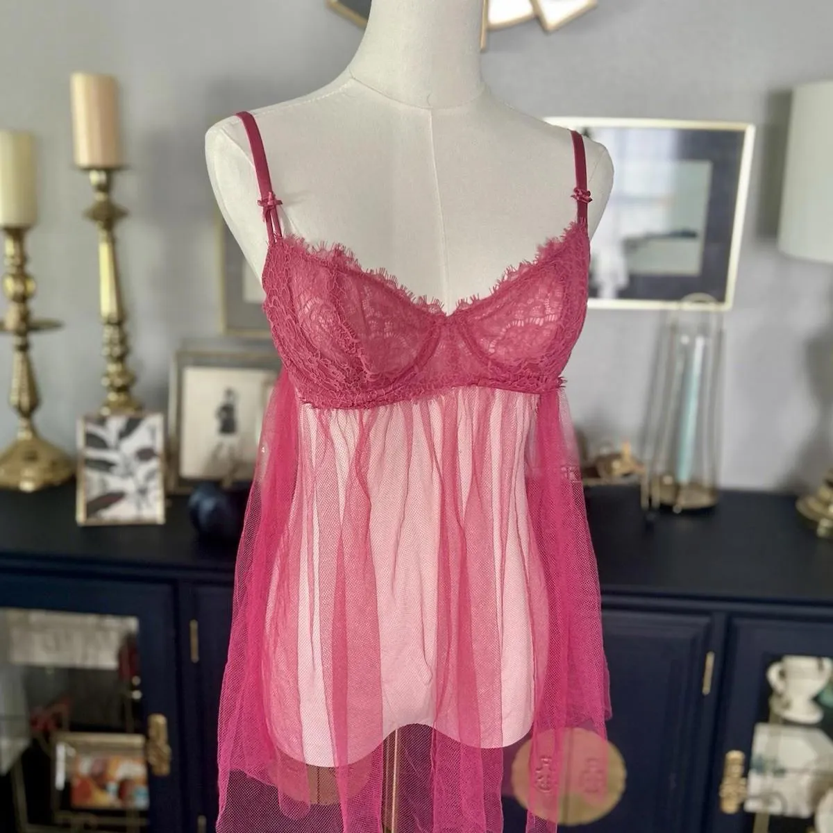 Victoria’s Secret Pink Babydoll Lingerie Bra, Size Medium Women’s - Image 2