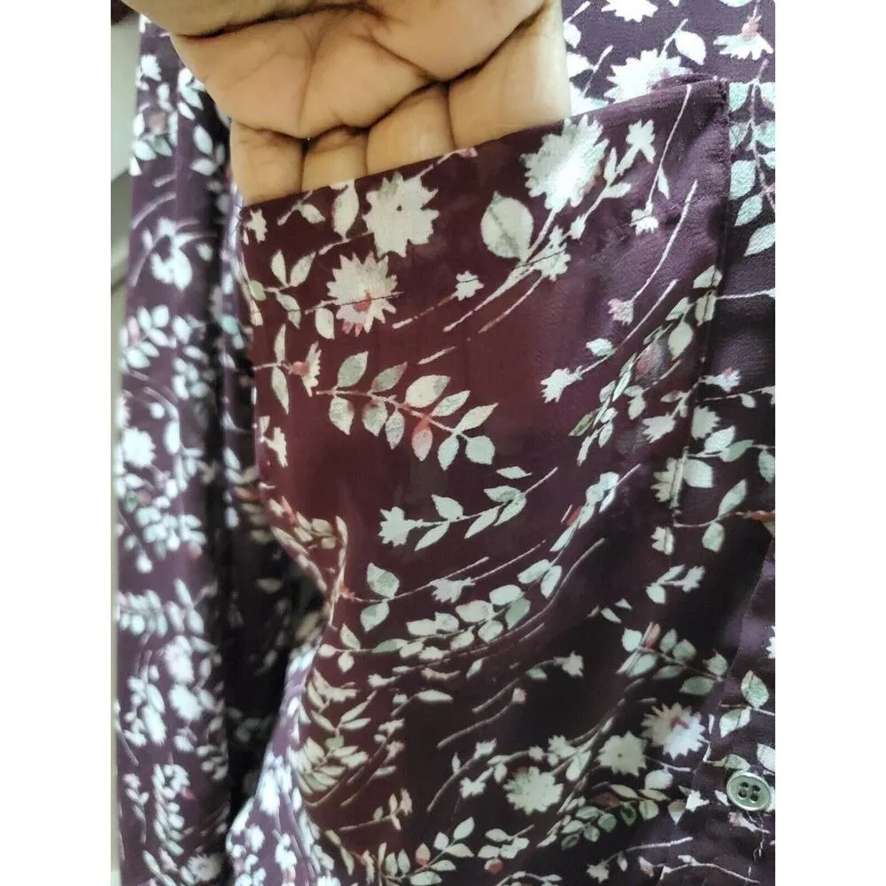 Soho Women's Floral Polyester Long Sleeve Collared Casual Shirt Size XL - Image 6