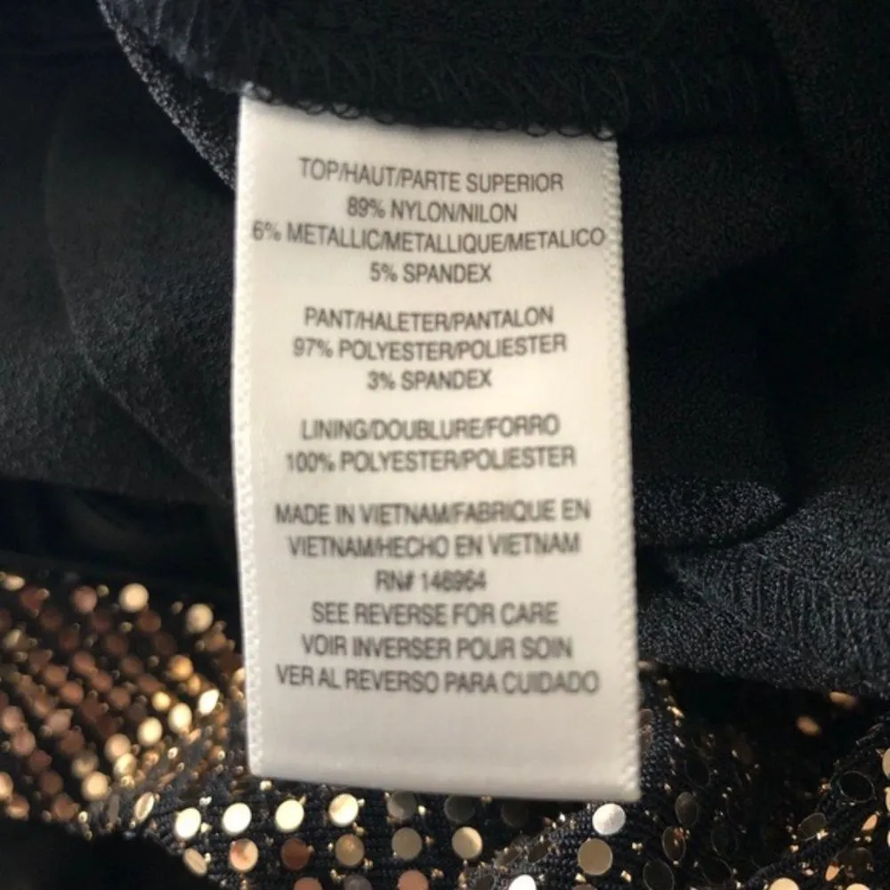 Julia Jordan Twist Halter Neck Jumpsuit Gold Metallic Wide Leg Size 8 NWT - Image 10