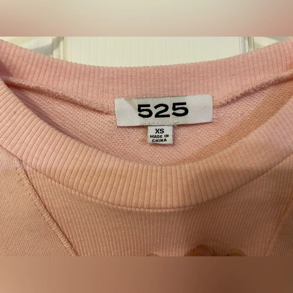 525 America | Blush Pink Sweater with Puff Sleeves, Size XS - Image 2